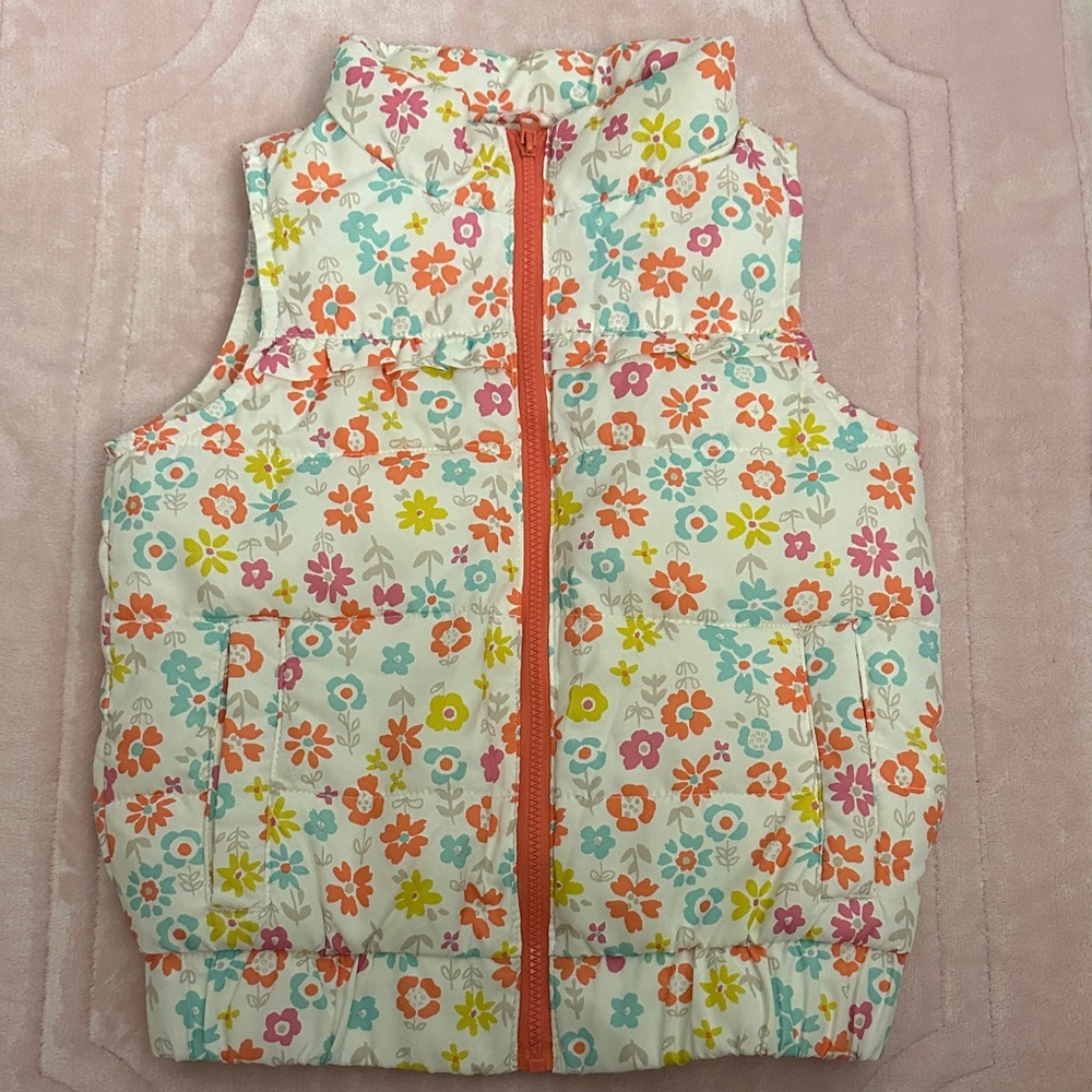 Floral Kids Puffer Vest